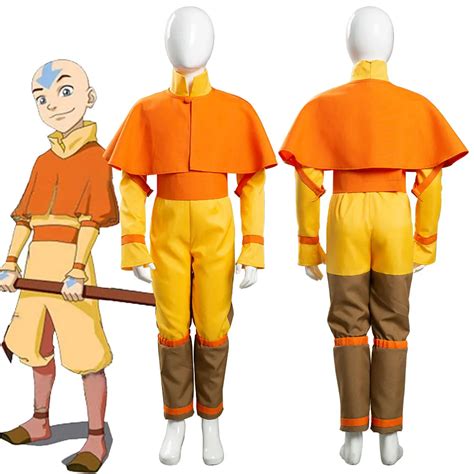 Anime Avatar The Last Airbender Avatar Aang Cosplay Costume For Kids