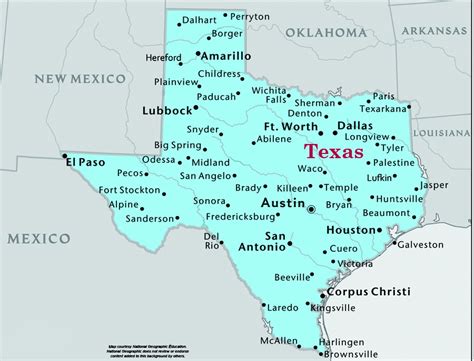 Texas State Map With Cities Blank Map