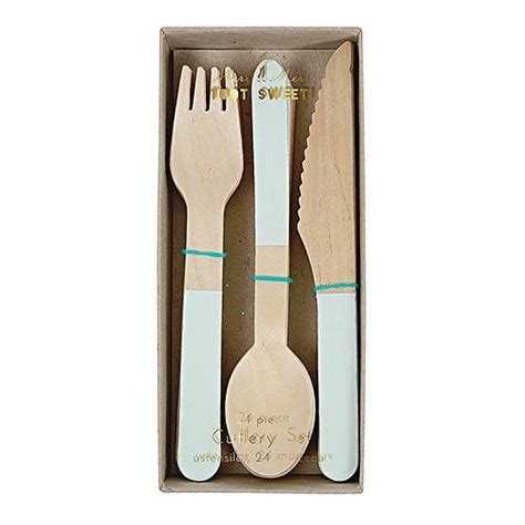 Столовые приборы «Мятные» на 8 персон | Wooden cutlery, Party cutlery, Cutlery set