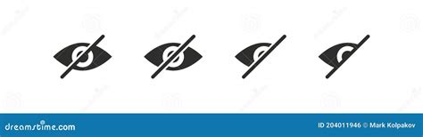 Sensitive Content Set Eye Icons Vector Isolated For Web Design Stock