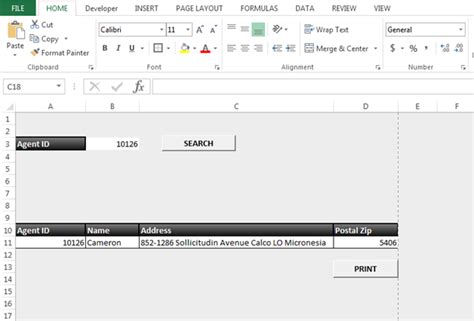 How To Create A Form For Search And Print Through VBA In Microsoft Excel
