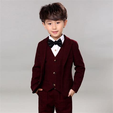 Children Gentleman Formal Clothing Boy Weddings Prom Suits 4pcs Kids