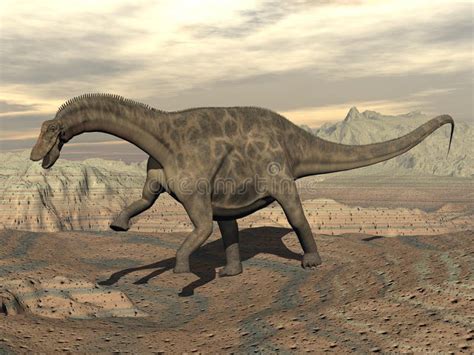 Dicraeosaurus Dinosaur Walking 3d Render Stock Illustration