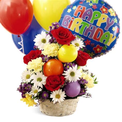 Especially wrapped up for you. My Joy Birthday Bouquet And Balloons at Send Flowers