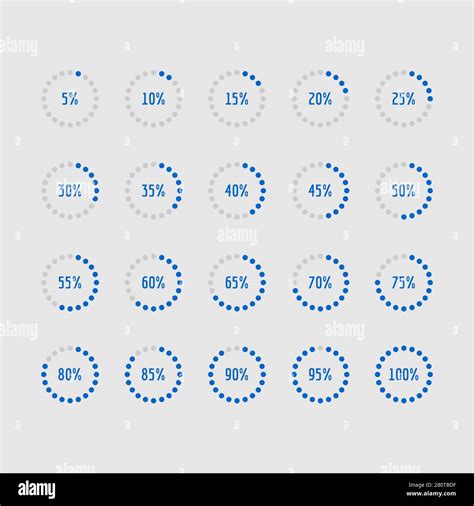 Pie Charts Circle Percentage Diagrams Of Loading Progress Chart