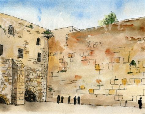 Israel Painting Of Western Wall Judaica Art By Schulmanarts
