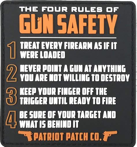 Patriot Patch Co 4 Rules Of Gun Safety Patch Amazonca Home