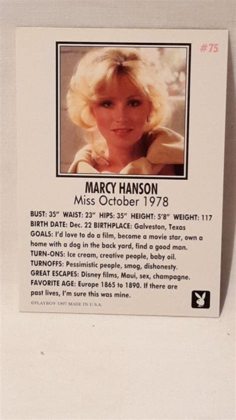 Playboy S Playmate Of The Month Miss October Marcy Hanson Playboy Von Ebay