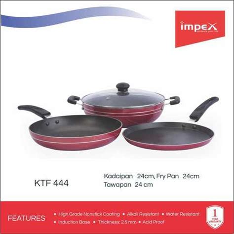 Impex Isktf 444 Nonstick Aluminium 3 Pcs Cookware Set Kadai Pan Tawa