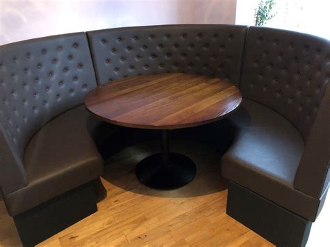 Restaurant Booth Bench Seating And Round Wooden Table Restaurant