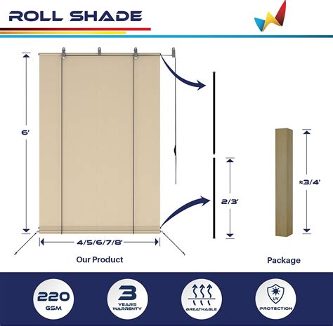Windscreen4less Outdoor Shade Blinds Patio Roll Up Blackout Shades