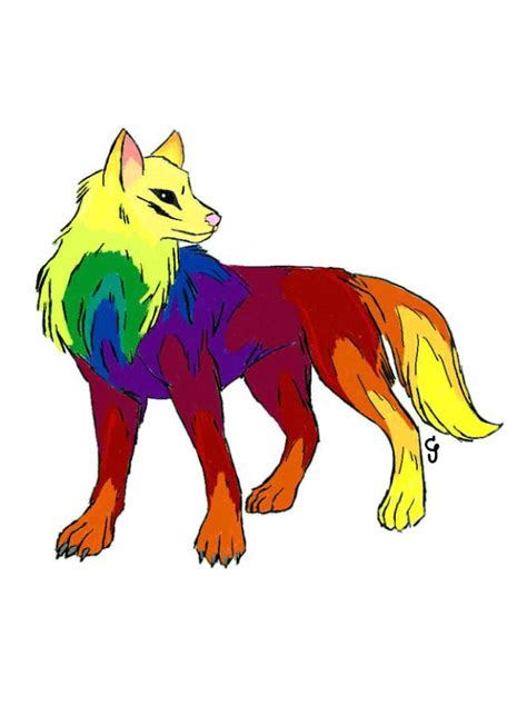 Rd Rainbow Wolf By Dreamcipher On Deviantart