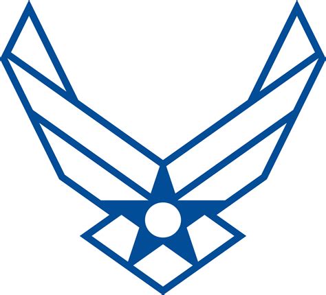 Air Force Symbol White With Blue Outline
