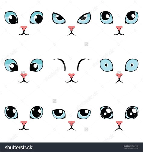 Cartoon Eyes With Different Shapes And Sizes