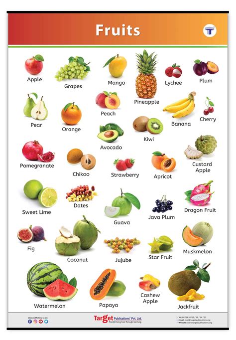 Fruits My First Early Learning Wall Chart For Prescho