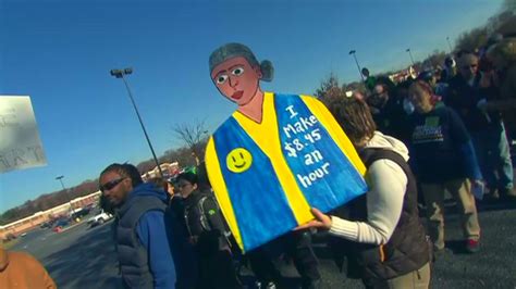 wal mart protests draw hundreds