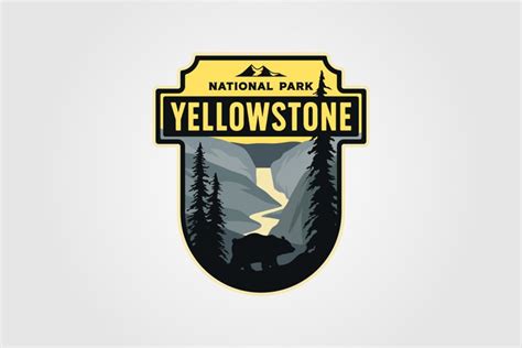 Yellowstone National Park Logo Patch Vector Emblem