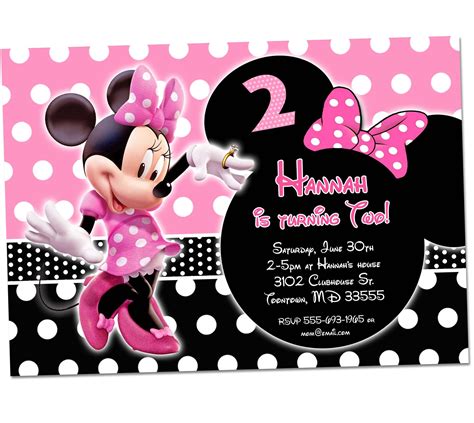 1st Birthday Minnie Mouse Invitation 1st Birthday Ideas