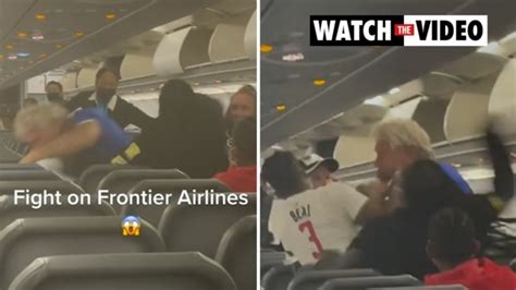brawl on frontier airlines flight over luggage the courier mail