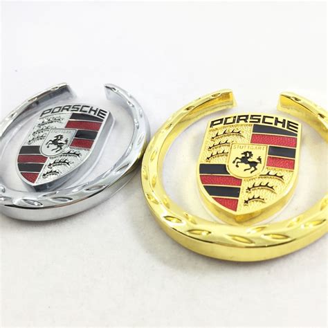 1 X Metal Porsche Horse Logo Car Auto Decorative Emblem Sticker Badge