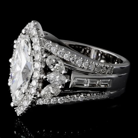 Ladies Custom Design Marquise Diamond Engagement Ring