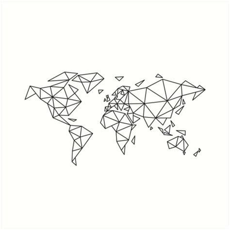 Mapa Del Mundo Geometrico En Colores Ilustracion Del