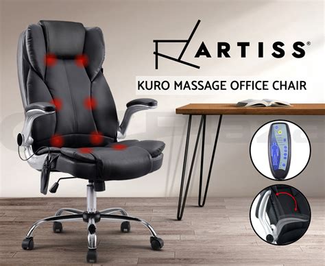 artiss 8 point massage office chairs computer chairs armrests black ebay