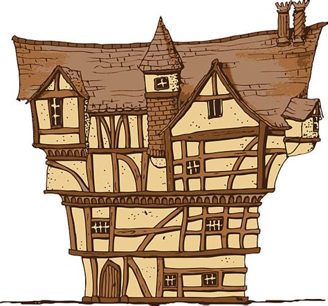 Cartoon Of A Tudor Style House Illustrations Royalty Free Vector