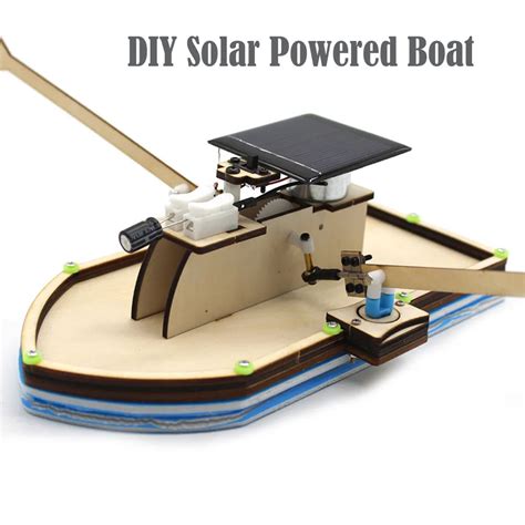 Solar Powered Boat Diy Model Robot Boat Ship Puzzle Educational Toy Kid