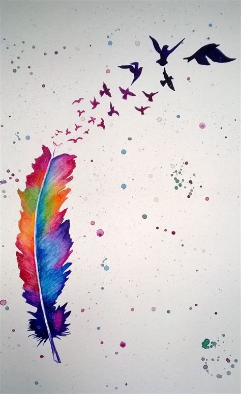 And you can take a paper and pencil and choose which tattoos you want to. Samantha Burnett | Feather painting, Feather drawing ...