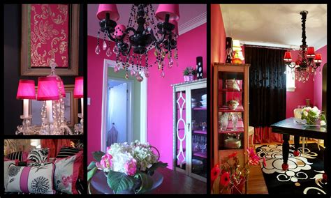 Black White And Hot Pink Interior Design Project With Custom Made