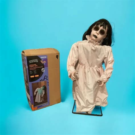 Gemmy Halloween Haunted Living Animated Creepy Girl Prop Sound