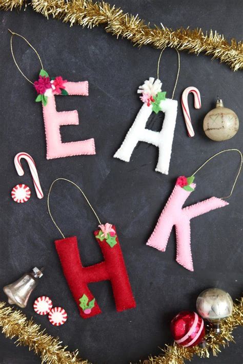 Felt Alphabet Letter Ornaments Personalized Red Pink Or Etsy Letter
