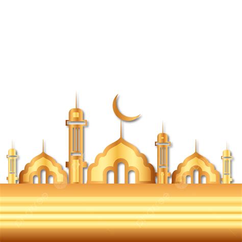 Gambar Latar Belakang Transparan Bangunan Masjid Islami Realistis