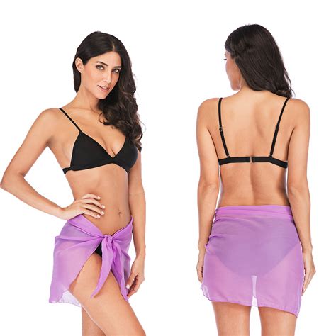 lady bikini beach chiffon cover up sarong pareo swimsuit wrap swimwear skirt hot ebay
