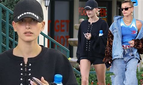 Hailey Baldwin Shows Off Legs In Tiny Shorts After Rocking Double Denim