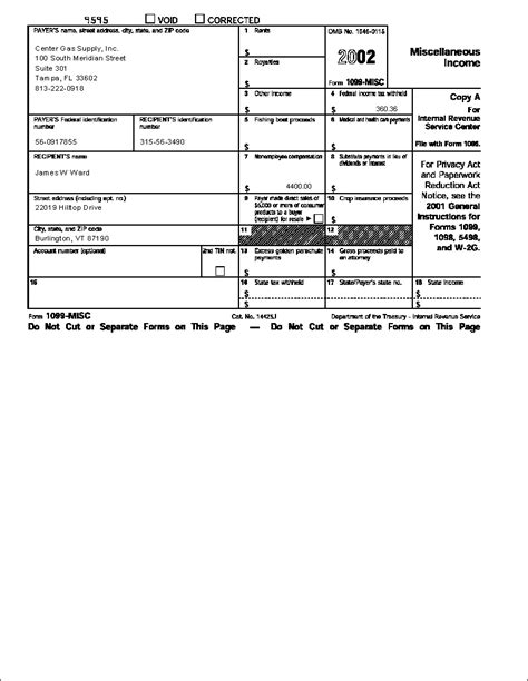 Year End 1099 Misc Irs Copy Forms