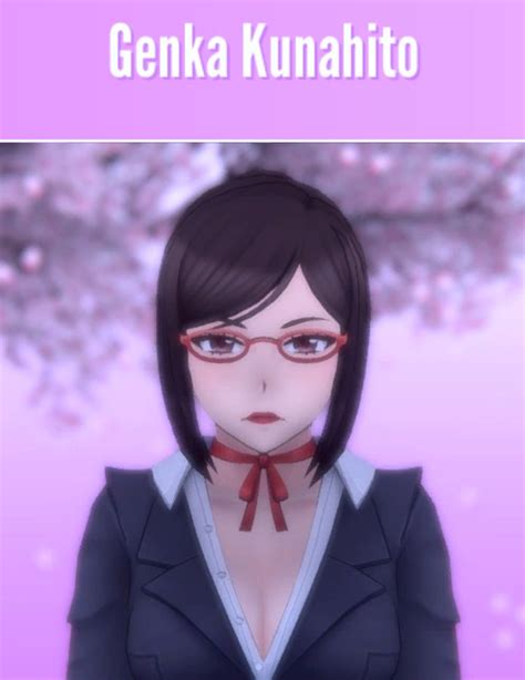 An Anime Character With Glasses And A Red Bow Around Her Neck Standing