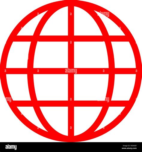 L icône globe terrestre red simple isolée vector illustration