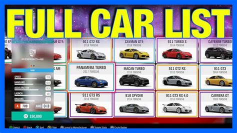 Forza Horizon 4 Full Car List Dlc Cars Youtube