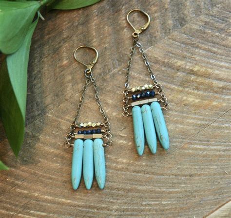 Turquoise Spike Stack Earrings Jhe Stacked Earrings Harlow