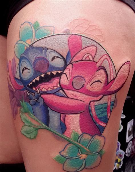 Stitch And Angel Tattoo Disney Sister Tattoos Matching Disney Tattoos