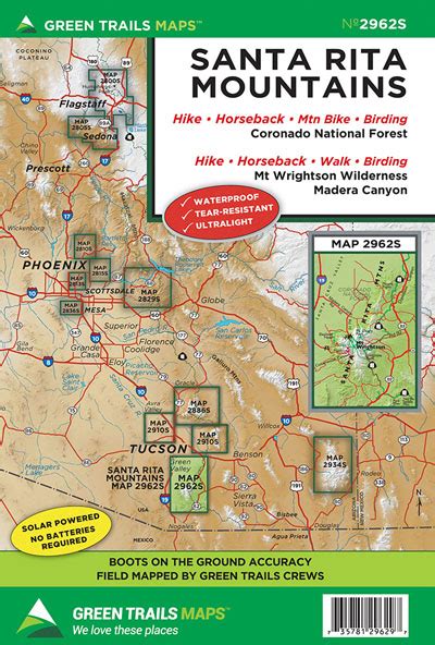 Santa Rita Mountains Az No 2962s Green Trails Maps — Books