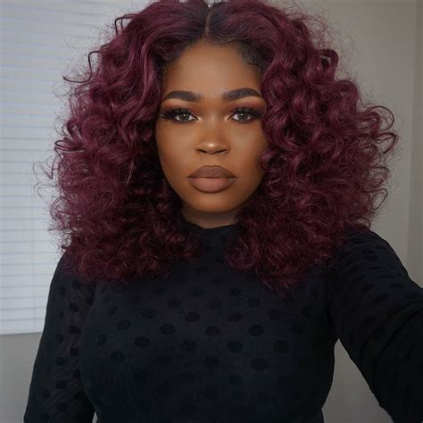 Burgundy Hair On Dark Skin Is A Classic Its The Perfect Pop Of Color