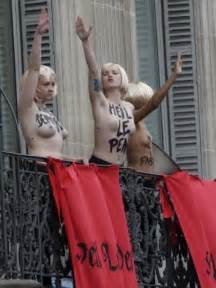 Topless Activists Disrupt Le Pens May Day Speech In Paris Otago