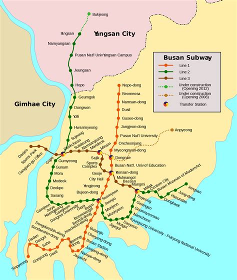 Subway Busan Metro Map South Korea