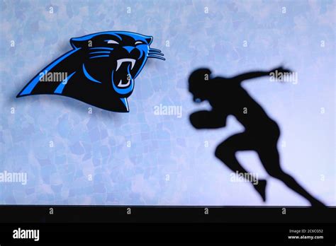 Carolina Panthers Silhouette Of Professional American Football Player