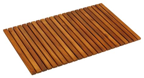 Nori Shower Spa Mat Solid Teak Wood And Oiled Finish Transitional Bath Mats By Cozystreet