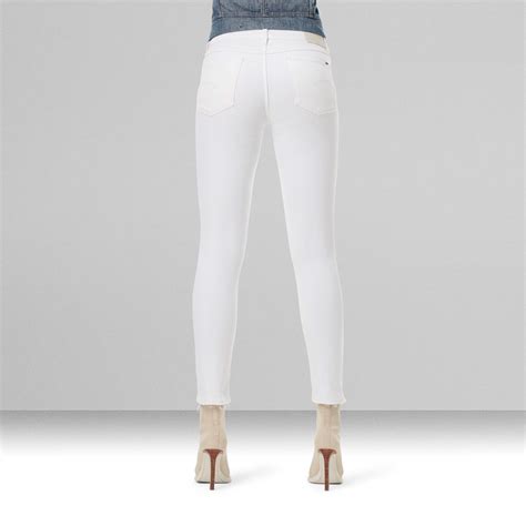 3301 mid skinny ripped edge ankle jeans white g star raw®