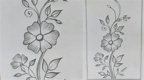 Beautiful Flower Border Designs Step By Step Simple Flower Drawing